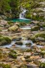 Slovenia, Triglav National Park. Soca River waterfall and rapids. Art Print